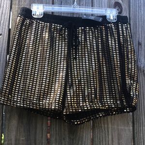 Gold Chainmail Drawstring Shorts NWT